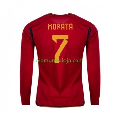 Camisola Espanha MORATA 7 Homem Equipamento Primeiro Copa do Mundo 2022 Manga Comprida